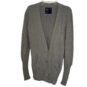 American Eagle Women's Gray Wool Blend Long Sleeve Cardigan Size S